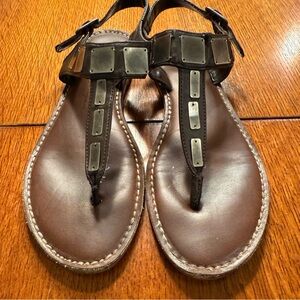 American Eagle Outfitters Brown Sandals with Metal Accents